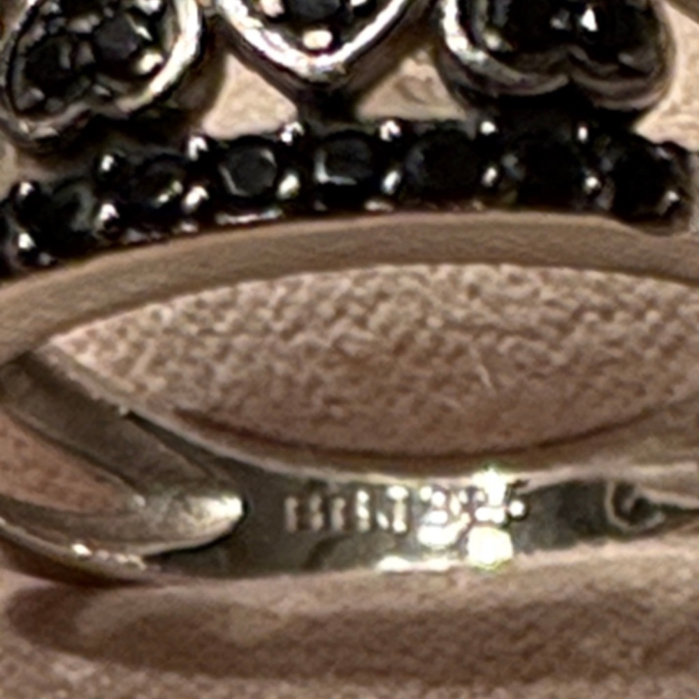 JTV Black Heart Silver Ring - Picture 3 of 7